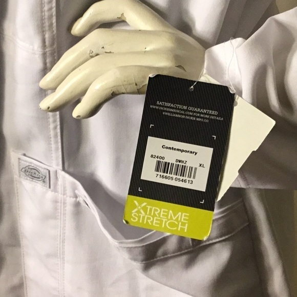 DICKIES NWT WHITE LAB COAT SIZE XL - Picture 2 of 4